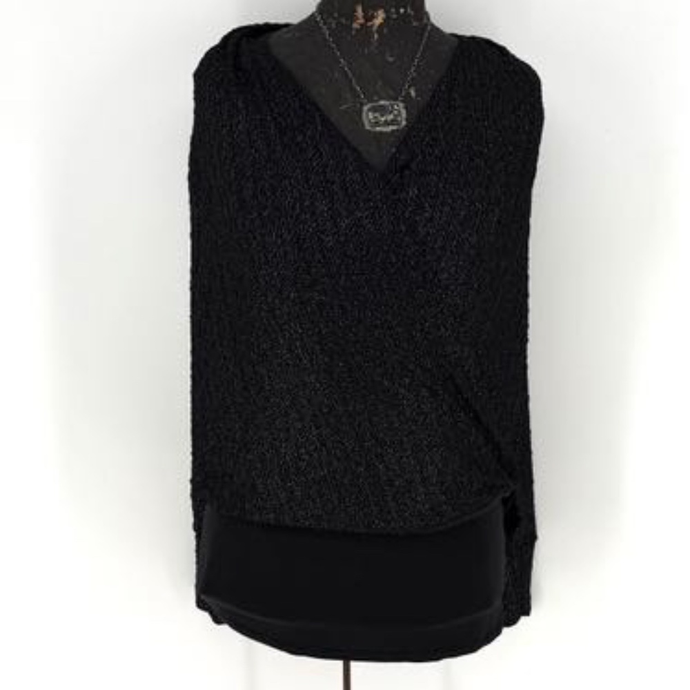 NWOT Ariella Made in USA shimmery black blouse